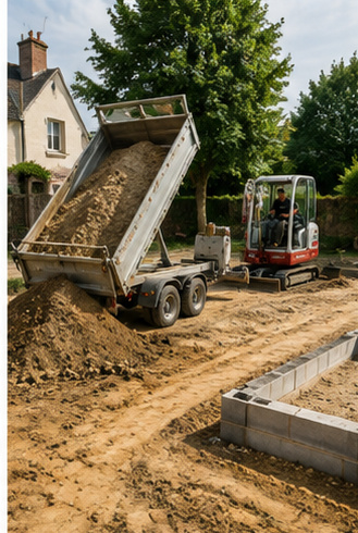 Travaux de terrassement réalisés par un artisan